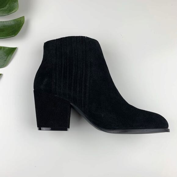 Steven by Steve Madden Harleigh Ankle Boots Black Suede Booties Women's 8.5 - Picture 9 of 11